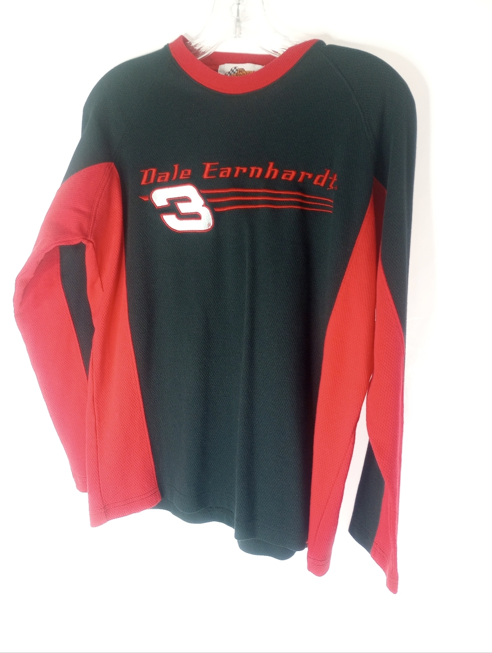 *Dale Earnhardt 3 Winners Circle Long Sleeve Red And Black Shirt Size M
